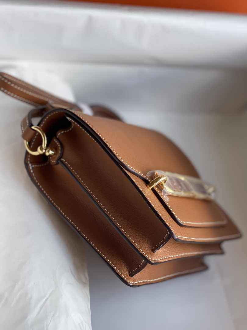 Hermès Mini Roulis Bag Brown Evercolor Gold Hardware H50319