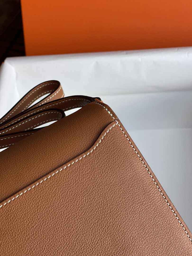 Hermès Mini Roulis Bag Brown Evercolor Gold Hardware H50319
