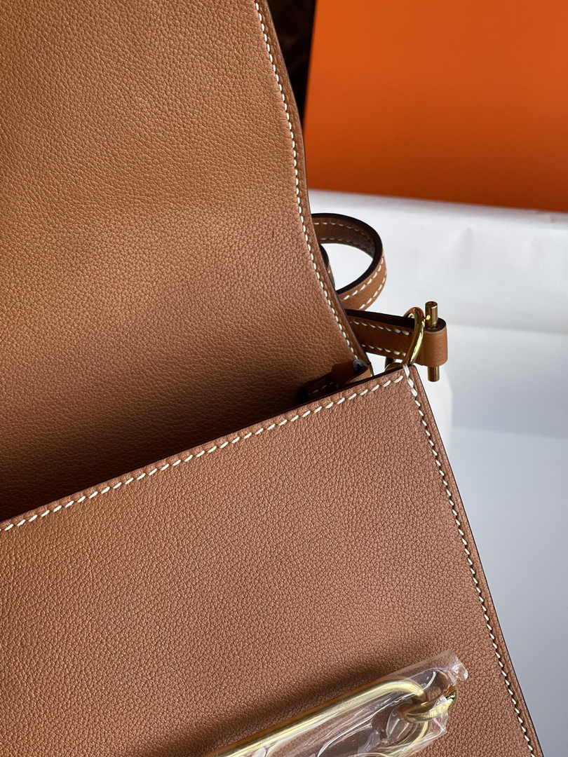 Hermès Mini Roulis Bag Brown Evercolor Gold Hardware H50319