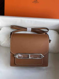 Hermès Mini Roulis Bag Brown Evercolor Silver Hardware H50320