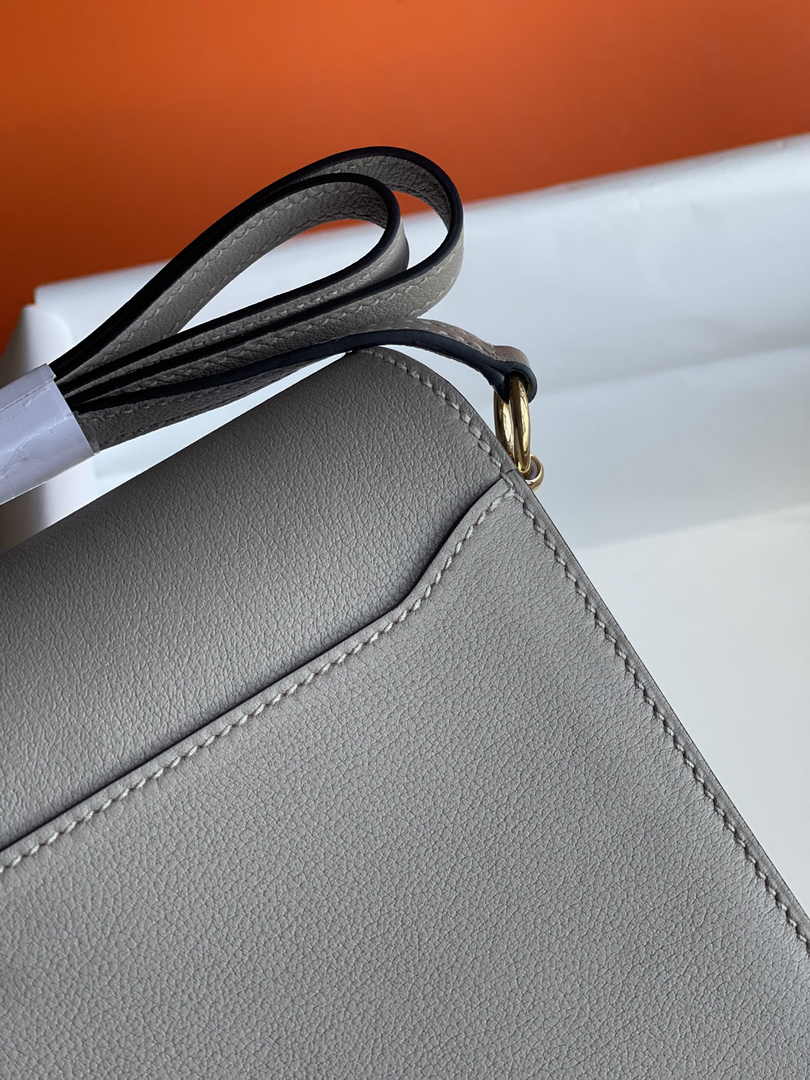 Hermès Mini Roulis Bag Gray Evercolor Gold Hardware H50333