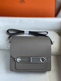 Hermès Mini Roulis Bag Gray Evercolor Silver Hardware H50334