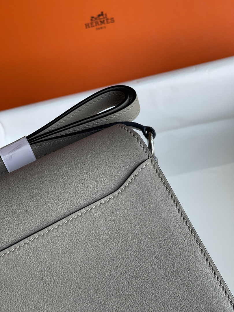 Hermès Mini Roulis Bag Gray Evercolor Silver Hardware H50334