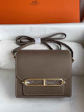 Hermès Mini Roulis Bag Light Brown Evercolor Gold Hardware H50335