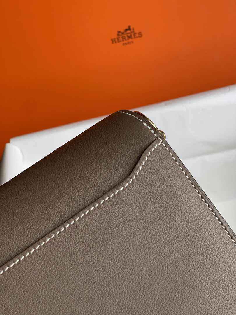 Hermès Mini Roulis Bag Light Brown Evercolor Gold Hardware H50335