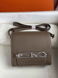 Hermès Mini Roulis Bag Light Brown Evercolor Silver Hardware H50336