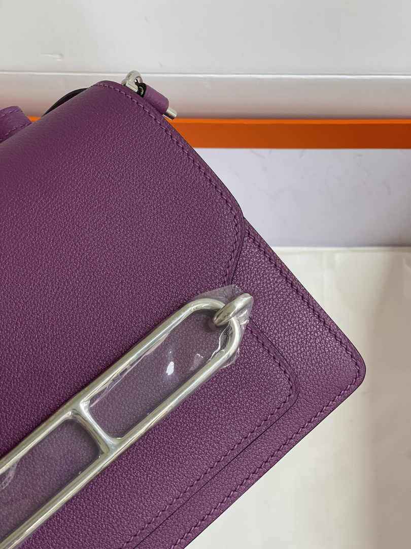 Hermès Mini Roulis Bag Purple Evercolor Silver Hardware H50338