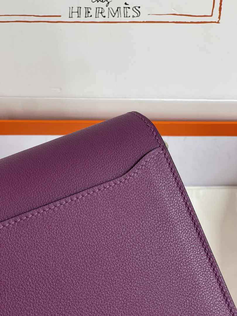 Hermès Mini Roulis Bag Purple Evercolor Silver Hardware H50338