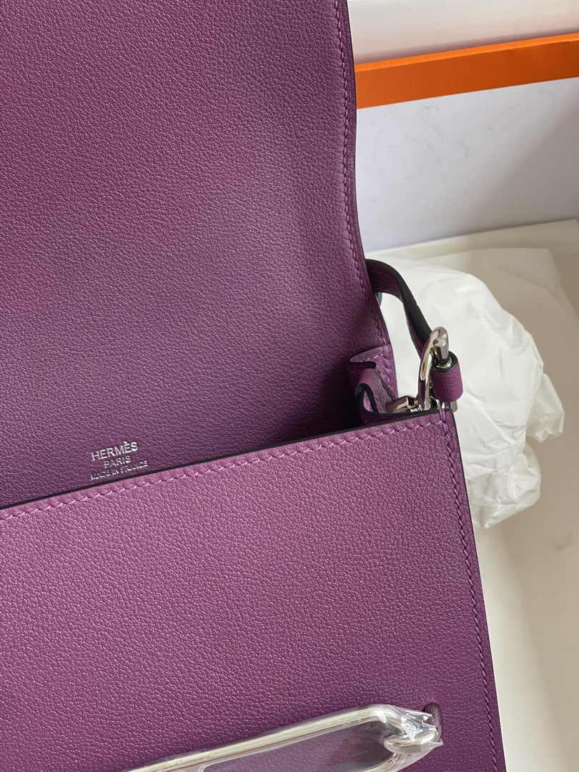 Hermès Mini Roulis Bag Purple Evercolor Silver Hardware H50338