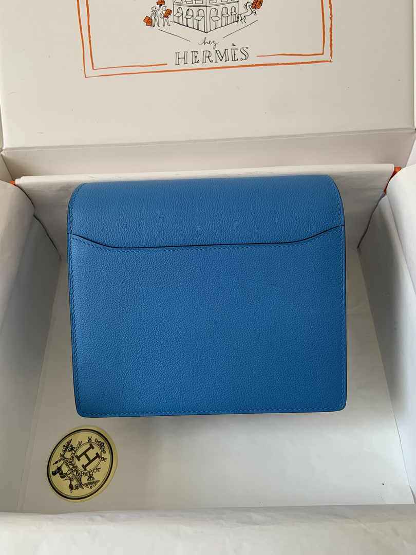 Hermès Mini Roulis Bag Light Blue Evercolor Gold Hardware H50321