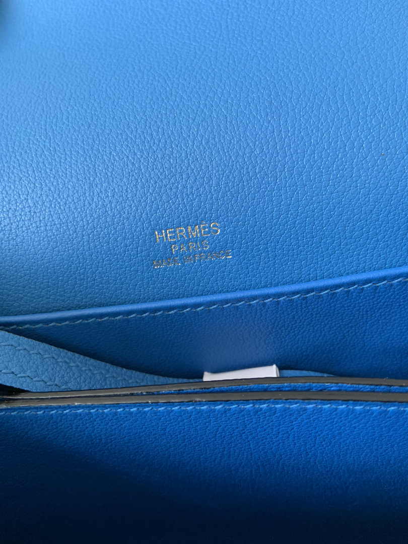 Hermès Mini Roulis Bag Light Blue Evercolor Gold Hardware H50321