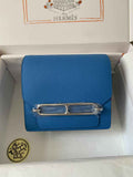 Hermès Mini Roulis Bag Light Blue Evercolor Silver Hardware H50322