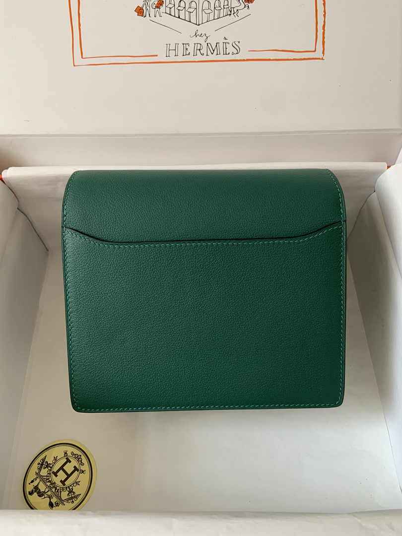 Hermès Mini Roulis Bag Green Evercolor Gold Hardware H50323