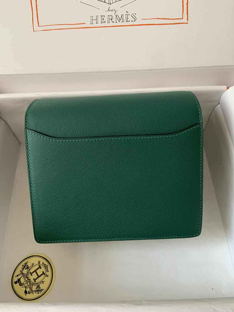 Hermès Mini Roulis Bag Green Evercolor Silver Hardware H50324