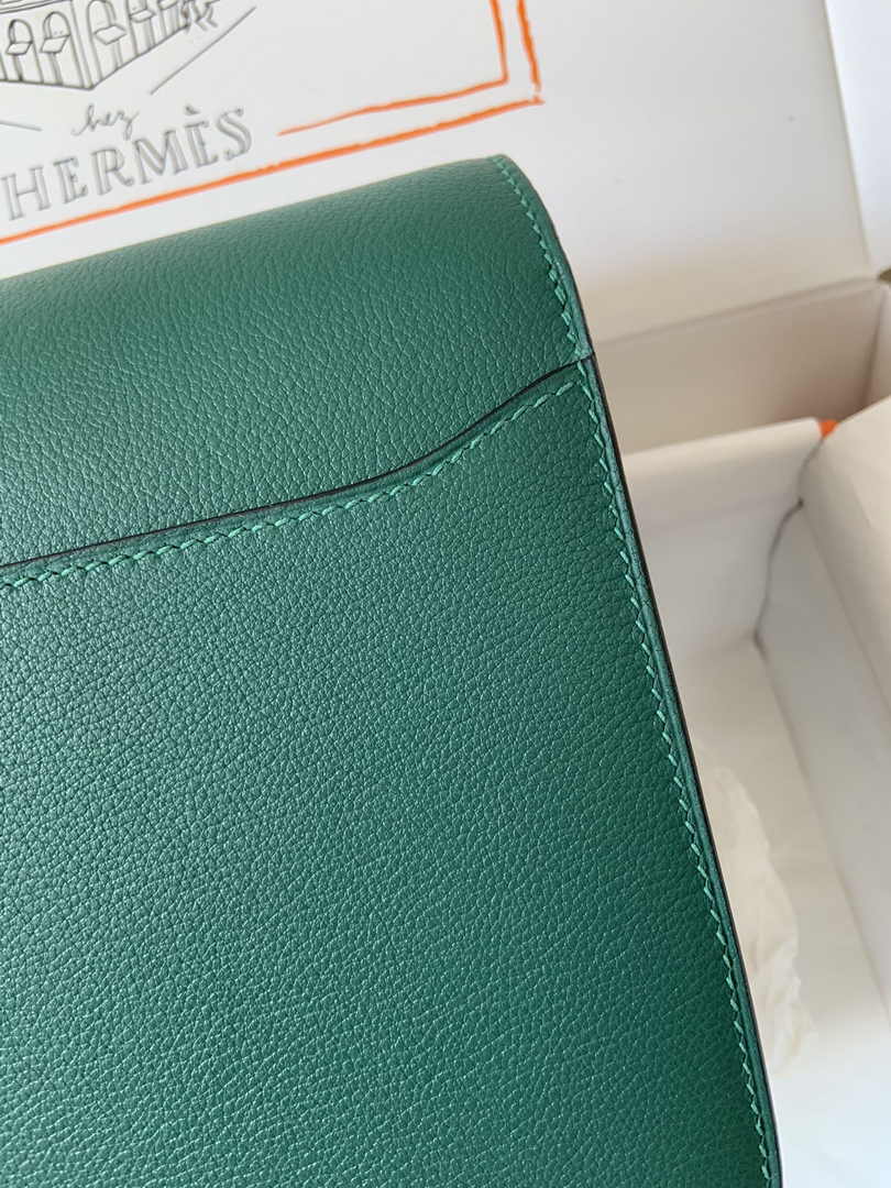 Hermès Mini Roulis Bag Green Evercolor Silver Hardware H50324