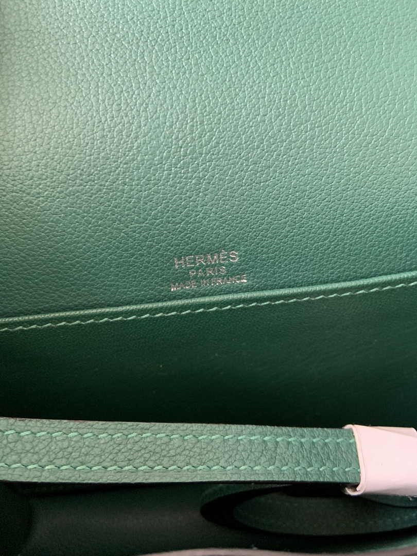 Hermès Mini Roulis Bag Green Evercolor Silver Hardware H50324