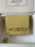 Hermès Mini Roulis Bag Light Yellow Evercolor Gold Hardware H50329