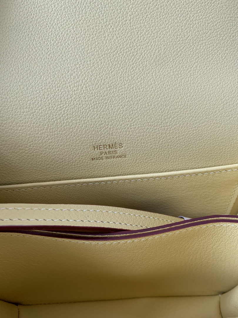 Hermès Mini Roulis Bag Light Yellow Evercolor Gold Hardware H50329