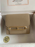 Hermès Mini Roulis Bag Apricot Evercolor Gold Hardware H50331