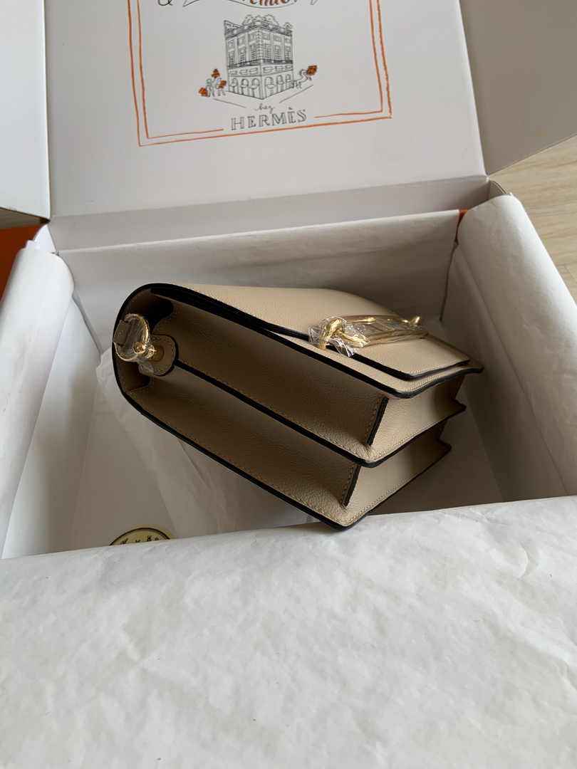 Hermès Mini Roulis Bag Apricot Evercolor Gold Hardware H50331