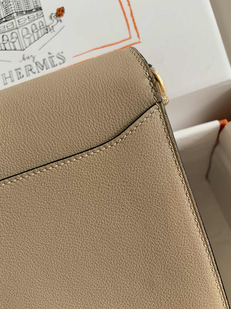 Hermès Mini Roulis Bag Apricot Evercolor Gold Hardware H50331