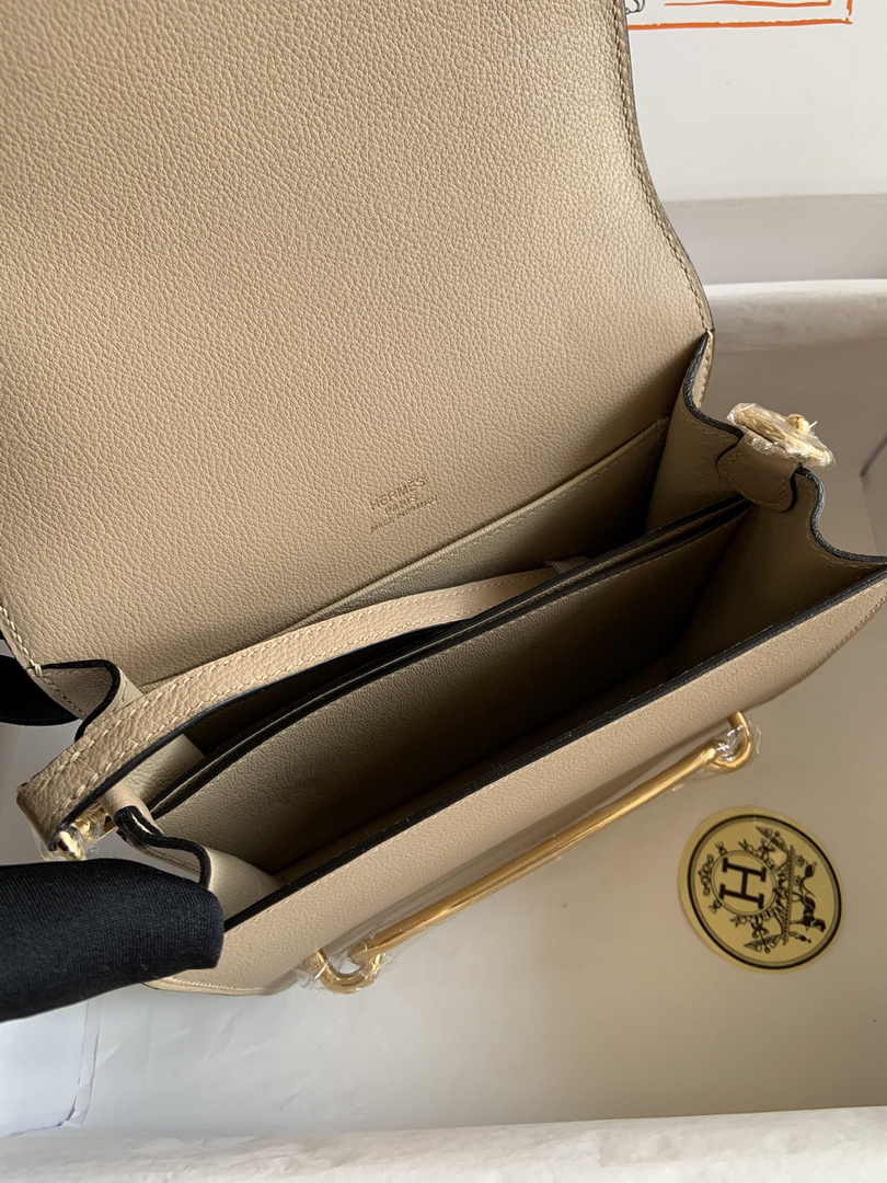 Hermès Mini Roulis Bag Apricot Evercolor Gold Hardware H50331