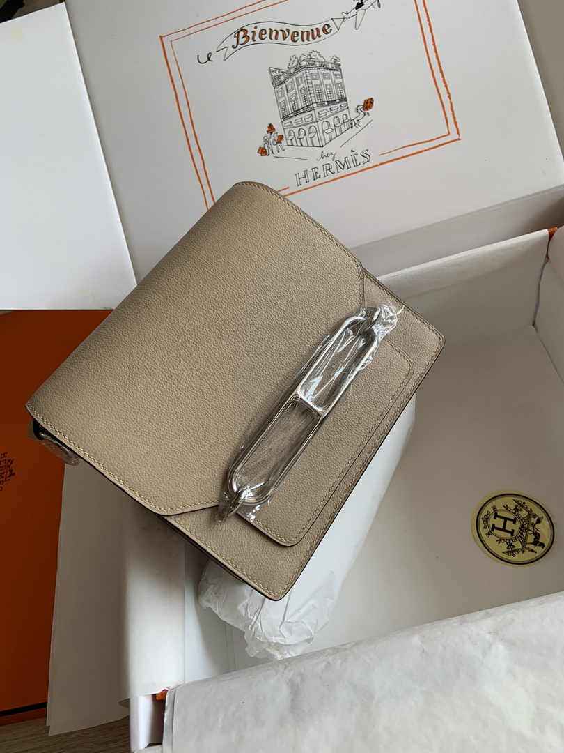Hermès Mini Roulis Bag Apricot Evercolor Gold Hardware H50332
