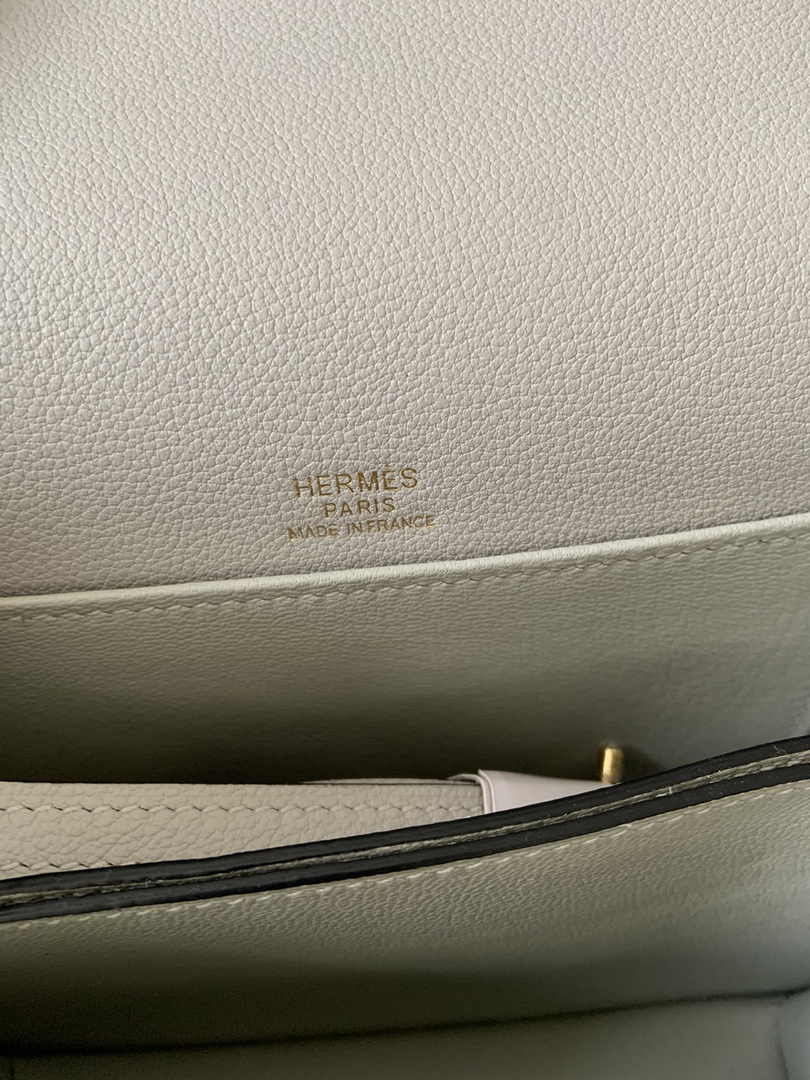 Hermès Mini Roulis Bag Light Gray Evercolor Gold Hardware H50327