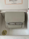 Hermès Mini Roulis Bag Light Gray Evercolor Silver Hardware H50328
