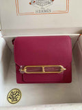 Hermès Mini Roulis Bag Pink Purple Evercolor Gold Hardware H50325