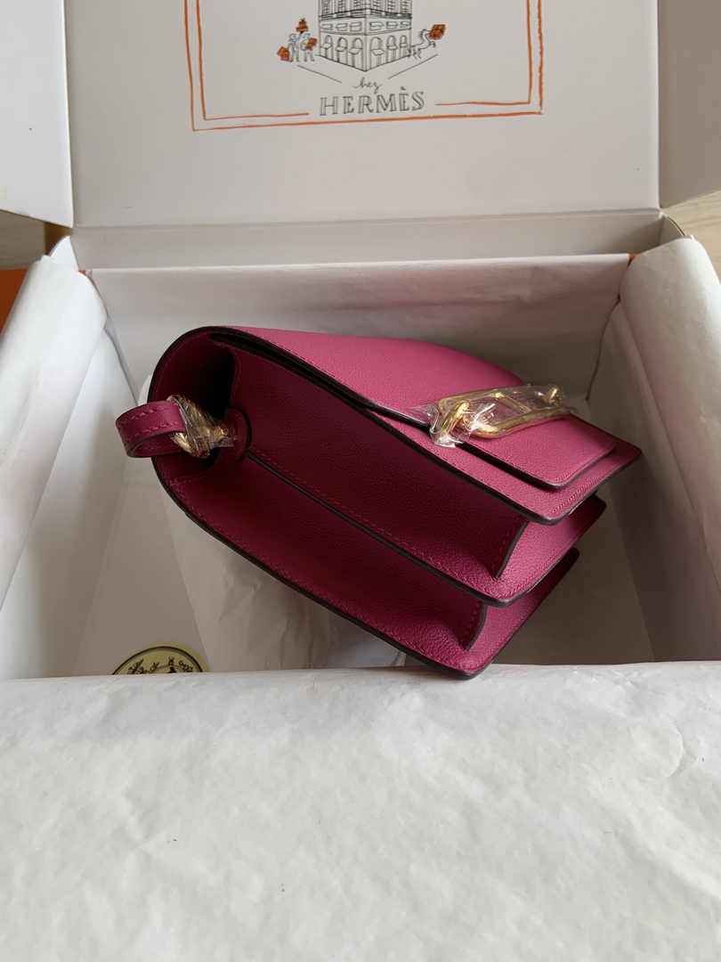 Hermès Mini Roulis Bag Pink Purple Evercolor Gold Hardware H50325