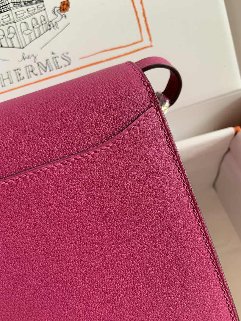 Hermès Mini Roulis Bag Pink Purple Evercolor Gold Hardware H50325