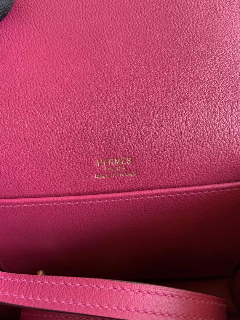 Hermès Mini Roulis Bag Pink Purple Evercolor Gold Hardware H50325