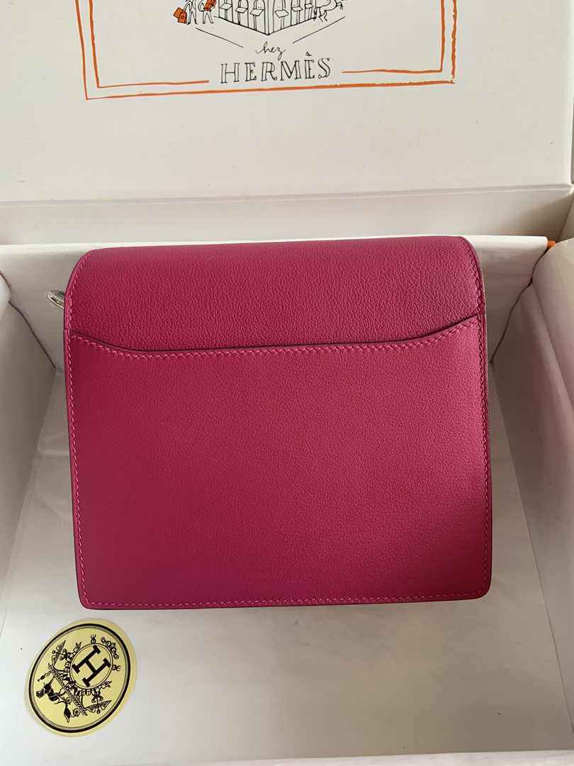 Hermès Mini Roulis Bag Pink Purple Evercolor Silver Hardware H50326