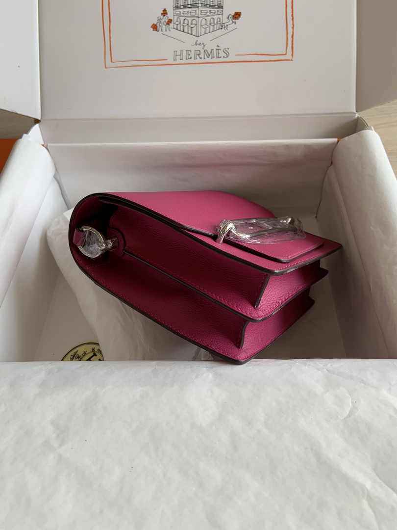 Hermès Mini Roulis Bag Pink Purple Evercolor Silver Hardware H50326