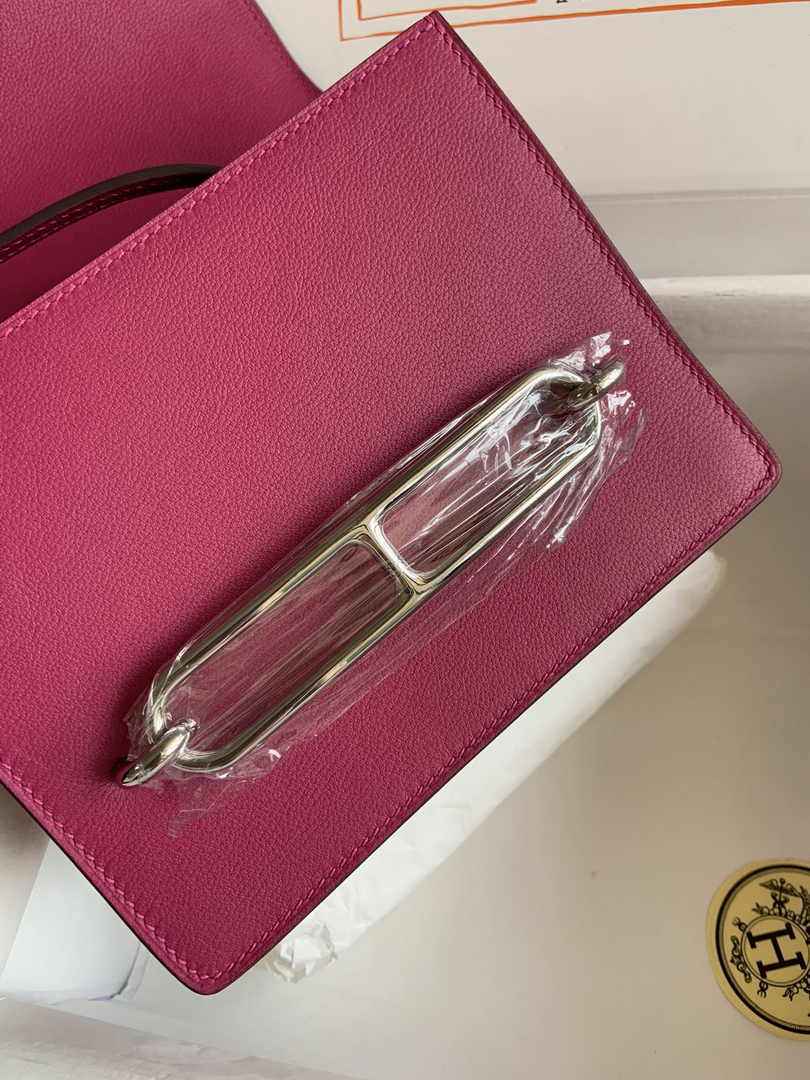Hermès Mini Roulis Bag Pink Purple Evercolor Silver Hardware H50326