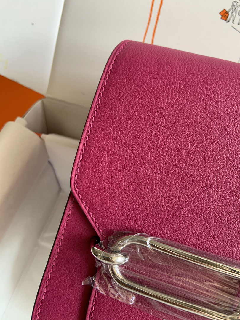 Hermès Mini Roulis Bag Pink Purple Evercolor Silver Hardware H50326
