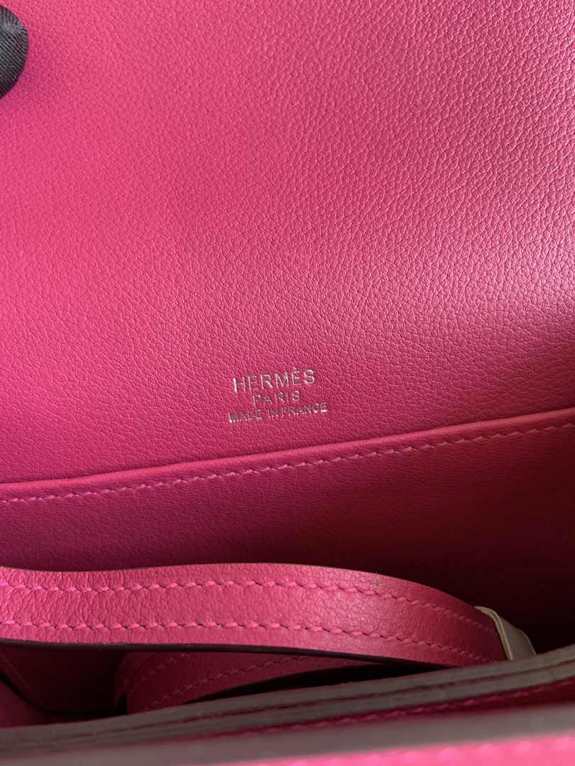 Hermès Mini Roulis Bag Pink Purple Evercolor Silver Hardware H50326