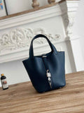 Hermès Picotin Lock 18 pocket bag Togo Leather H935100 dark blue