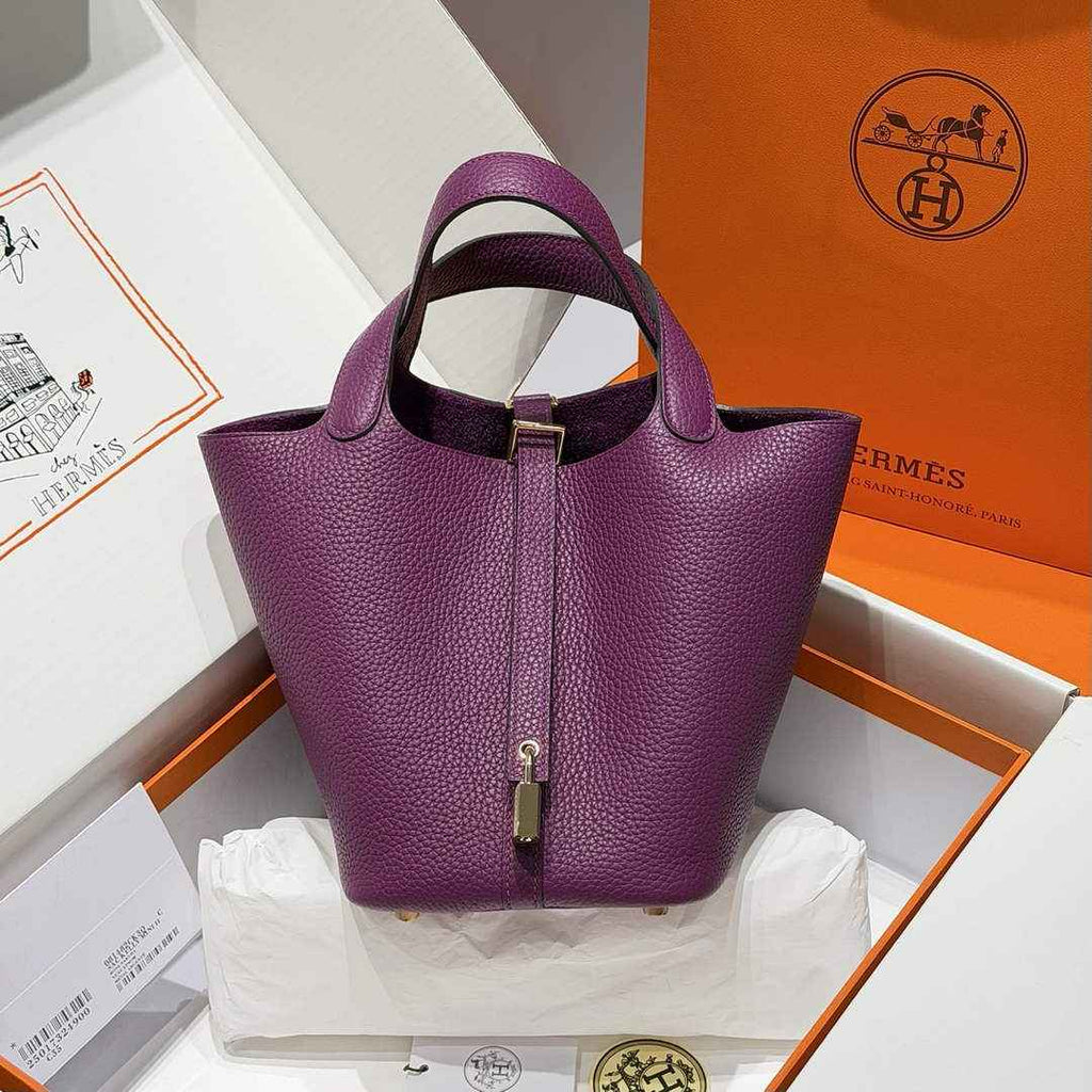 Hermès Picotin Lock 18 pocket bag Togo Leather Purple H9352008