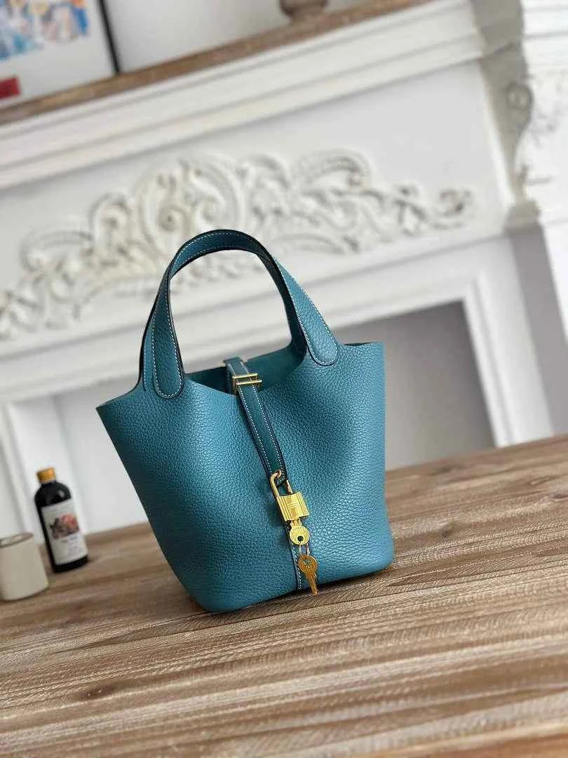 Hermès Picotin Lock 18 pocket bag Togo Leather Blue H9352002