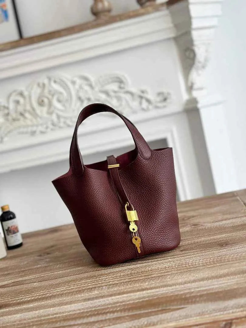 Hermès Picotin Lock 18 pocket bag Togo Leather Wine Red H9352005