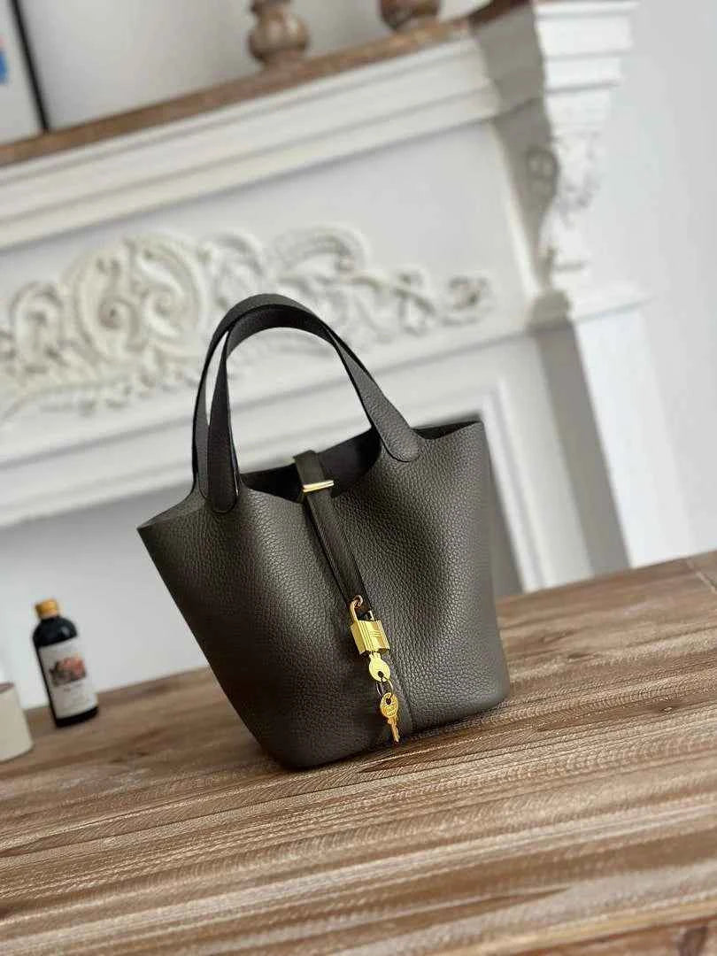 Hermès Picotin Lock 18 pocket bag Togo Leather dark gray H9352001