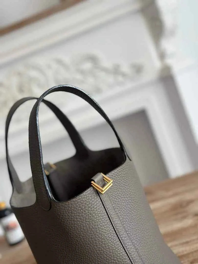 Hermès Picotin Lock 18 pocket bag Togo Leather dark gray H9352001