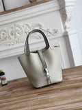 Hermès Picotin Lock 18 pocket bag Togo Leather light gray H9352002