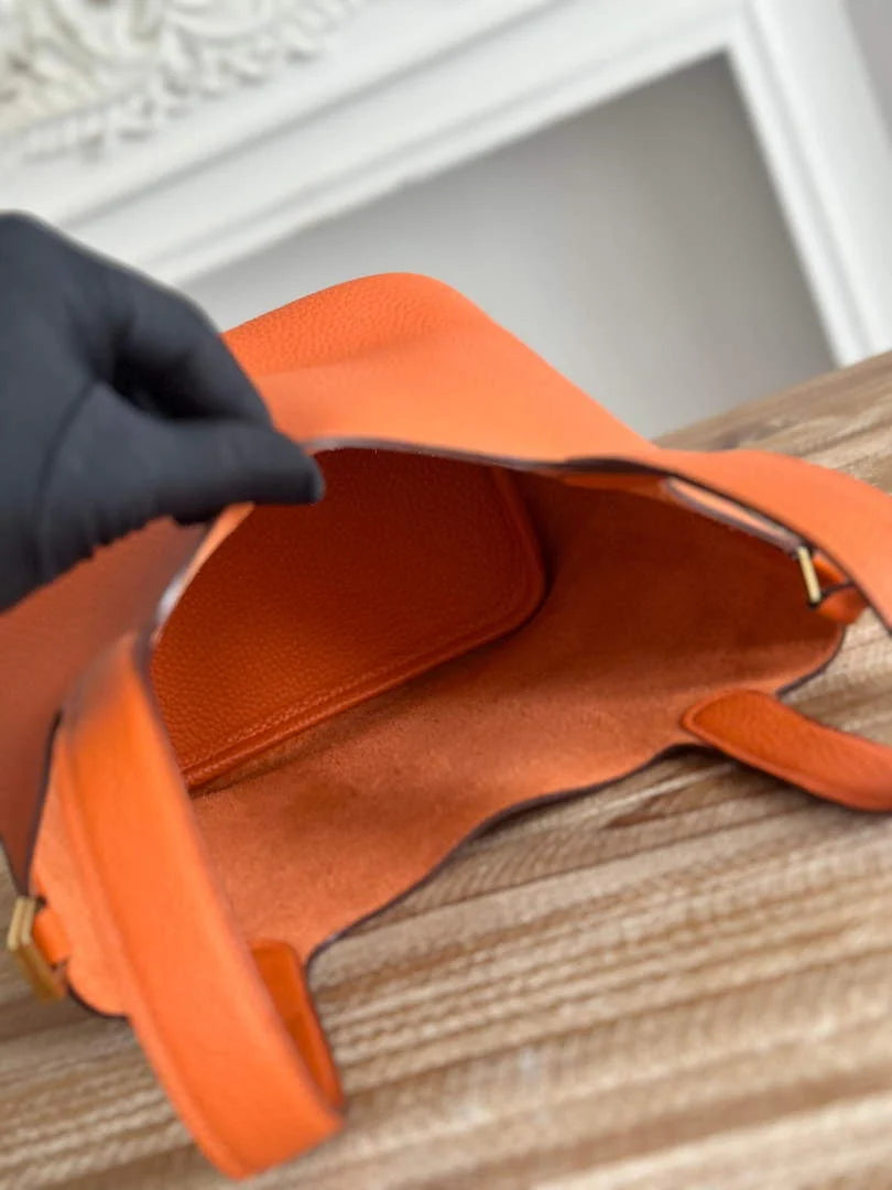 Hermès Picotin Lock 18 pocket bag Togo Leather H935100 orange