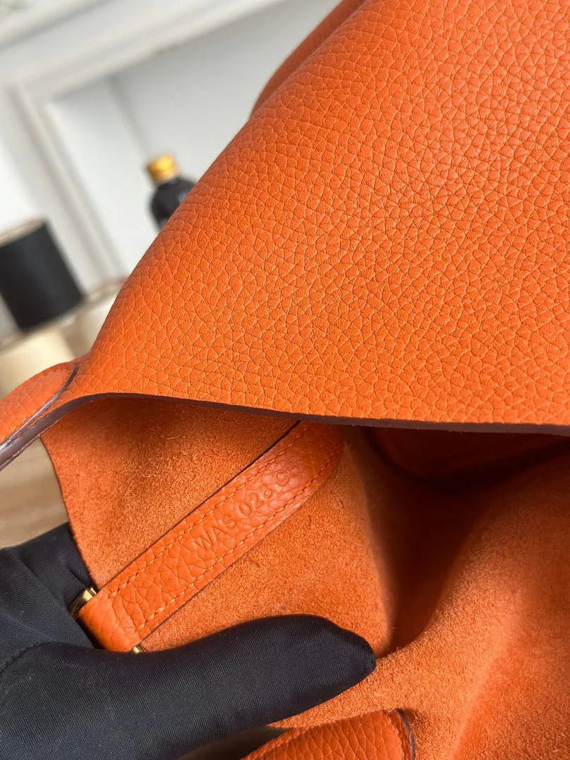 Hermès Picotin Lock 18 pocket bag Togo Leather H935100 orange