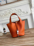 Hermès Picotin Lock 18 pocket bag Togo Leather H935100 orange