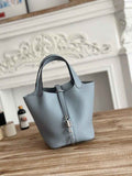Hermès Picotin Lock 18 pocket bag Togo Leather light blue H9352003