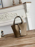 Hermès Picotin Lock 18 pocket bag Togo Leather H935100 gray